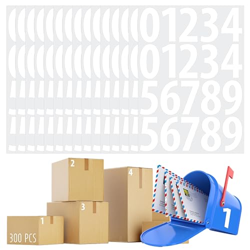 300 Nummernaufkleber, 7.62cm wasserdichte Vinyl-Nummernaufkleber selbstklebend, aufeinanderfolgende Nummern 0-9, ohne Rückstände für Büro, Unterricht, Innenräume, Boxen, Lagerung (15 Blätter, weiß) 300 Nummernaufkleber, 7.62cm wasserdichte Vinyl-Nummernaufkleber selbstklebend, aufeinanderfolgende Nummern 0-9, ohne Rückstände für Büro, Unterricht, Innenräume, Boxen, Lagerung (15 Blätter, weiß) von Hebayy