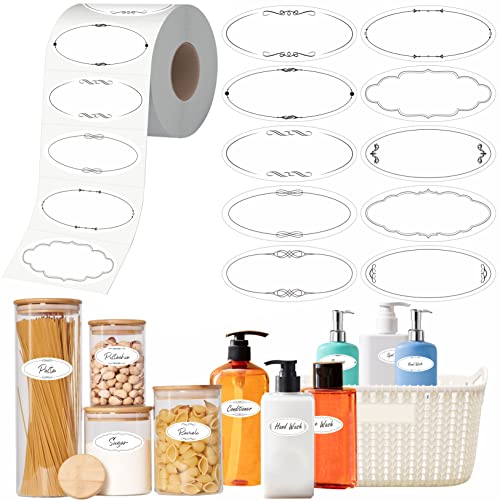 300 PCS Einmach-Etiketten, 10 Designs, Aufkleber für Einmachgläser mit Perforationslinie, wasser-/öl-/reißfeste Etiketten für Küchenzubehör, Einmachgläser, Behälter (6cm x 2,5cm) von Hebayy