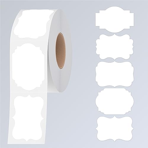 300 PCS Weiße Aufkleber, 5 elegante Formen Etiketten, leere Aufkleberrolle, Weiße Namensschilder mit permanentem Klebstoff für Aktenordner, Lebensmittelgläser, Home-Office-Geschäftszwecke (5 x 7,5cm) 300 PCS Weiße Aufkleber, 5 elegante Formen Etiketten, leere Aufkleberrolle, Weiße Namensschilder mit permanentem Klebstoff für Aktenordner, Lebensmittelgläser, Home-Office-Geschäftszwecke (5 x 7,5cm) von Hebayy