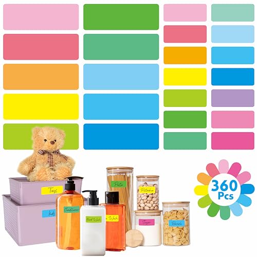 360 PCS ablösbare Etiketten, 14 Farben selbstklebende rechteckige Aufkleber wasser-/öl-/reißfest mit Perforationslinie für Lebensmittelbehälter Küche Restaurant Lagerung Organisation (2 Größen) 360 PCS ablösbare Etiketten, 14 Farben selbstklebende rechteckige Aufkleber wasser-/öl-/reißfest mit Perforationslinie für Lebensmittelbehälter Küche Restaurant Lagerung Organisation (2 Größen) von Hebayy