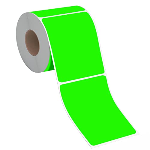 500 ablösbare leere Etiketten, rechteckiges Farbcode-Etikett mit Perforationslinie, keine Rückstände für Heimorganisationsprojekte, Küchenaufbewahrungsbehälter (12,5 x 7,5 cm, fluoreszierendes Grün) von Hebayy