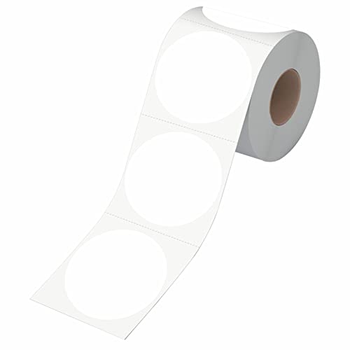 600 Stück runde weiße Inventaraufkleber, Kreispunkte Farbkennzeichnungs etiketten mit Perforationslinie in einer Rolle (5 cm Durchmesser) von Hebayy