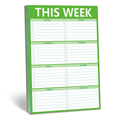 90 Blatt Wochenplaner, magnetischer Checklisten-Notizblock mit To-Do-Listen für Büro oder Schule (Englische Version,in Grasgrün) von Hebayy