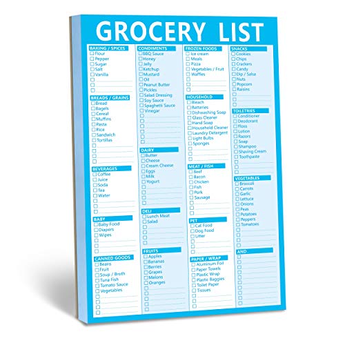 90 Notizblöcke Einkaufsliste Einkaufsblöcke mit Magnethalterungen für den Lebensmitteleinkauf (englische Version, 15 x 23 cm) von Hebayy