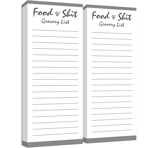 Hebayy 2 Packs Einkaufsliste, 200 Blätter Magnetblock Lebensmittel & Sch... Lustige Einkaufslisten-Magnet Abreißnotiz Notizblock To-Do-Liste Planer für den Kühlschrank (7,6cm x 20cm) von Hebayy