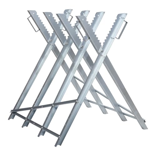 Hebitod Klappbarer Sägebock für Kettensägen, 150 kg Tragkraft, 81x80x80 cm, Verzinktes Metall mit Kettensägen-Halterung, Stabiler Schneidebock für Werkstätten und Sägewerke, Silber Hebitod Klappbarer Sägebock für Kettensägen, 150 kg Tragkraft, 81x80x80 cm, Verzinktes Metall mit Kettensägen-Halterung, Stabiler Schneidebock für Werkstätten und Sägewerke, Silber von Hebitod