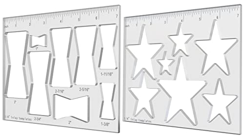 Hecfu 2 Pack Router Jig Butterfly & Star Inlay Templates, Dekorative und Router Templates für die Holzbearbeitung von Hecfu