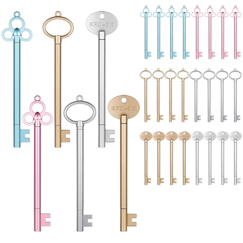 Heclia 24 Stück Kugelschreiber Set, Gel Tinte Schlüsselform Design, Kreative Geschenkideen Für Schüler Abschiedsgeschenk, Büro Schule Schreibwaren in Rosa Silber Gold Blau von Heclia
