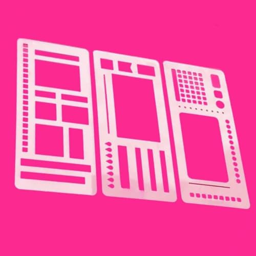 3 Stück Handgefertigte Flexible Kalenderschablonen,Wiederverwendbare Kunststoff Schablonen Set zum Basteln,Zeichenschablonen & Planner Stencils für Journaling, Scrapbooking,DIY Handwerk,Malschablonen von HecticCore