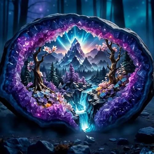 5D Diamond Painting Wasserfall Wald Landschaft – DIY Diamant Malerei Set für Erwachsene, Edelstein-Kunsthandwerk für Anfänger, Kristall Blume Baum Diamantbild für die Wanddekoration zu Hause, 30x30cm 5D Diamond Painting Wasserfall Wald Landschaft – DIY Diamant Malerei Set für Erwachsene, Edelstein-Kunsthandwerk für Anfänger, Kristall Blume Baum Diamantbild für die Wanddekoration zu Hause, 30x30cm von HecticCore