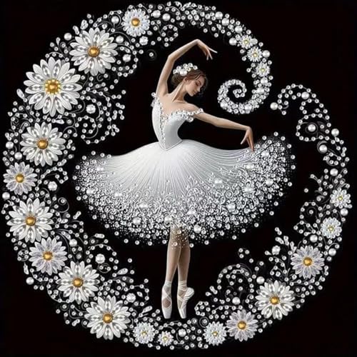 Diamond Painting Blumen Elegante Tänzerin Deko – 5D Diamant Painting Bilder für Erwachsene Anfänger DIY Diamantmalerei Set mit Strasssteinen Bastelset Diamant Bild für Zuhause Wanddekoration 30x30cm von HecticCore