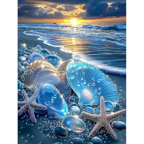 Diamond Painting Erwachsene Set – Strand Diamant Painting Bilder mit Muscheln & Sonnenuntergang – DIY 5D Muschel Volldiamant Edelsteinmalerei Handwerk – Geschenke zur Wanddekoration für Zuhause 30x40 Diamond Painting Erwachsene Set – Strand Diamant Painting Bilder mit Muscheln & Sonnenuntergang – DIY 5D Muschel Volldiamant Edelsteinmalerei Handwerk – Geschenke zur Wanddekoration für Zuhause 30x40 von HecticCore
