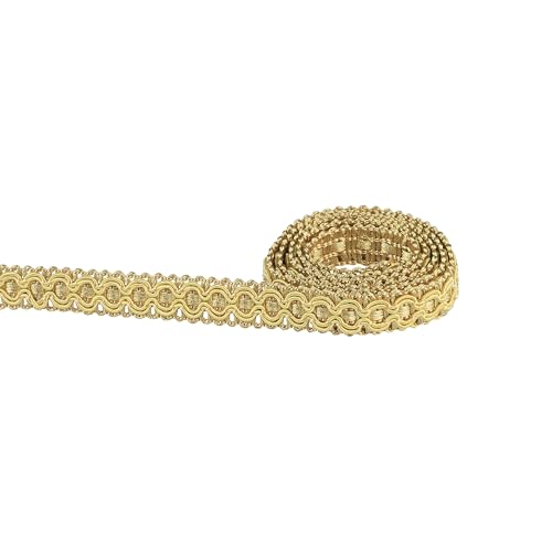 HedongHexi Gimp Zopfborte, 10 m, Stoffborte für Vorhänge, Polster, Nähen, Handwerk, Kostüme und Heimdekoration (Gold) von HedongHexi