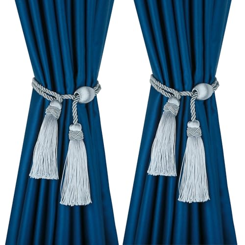 HedongHexi Vorhang-Raffhalter mit Quaste, moderne Seil-Fenstervorhang-Raffhalter für Vorhänge, für den Außenbereich, elegant, dekorative Vorhanghalter, 2 Stück HedongHexi Vorhang-Raffhalter mit Quaste, moderne Seil-Fenstervorhang-Raffhalter für Vorhänge, für den Außenbereich, elegant, dekorative Vorhanghalter, 2 Stück von HedongHexi
