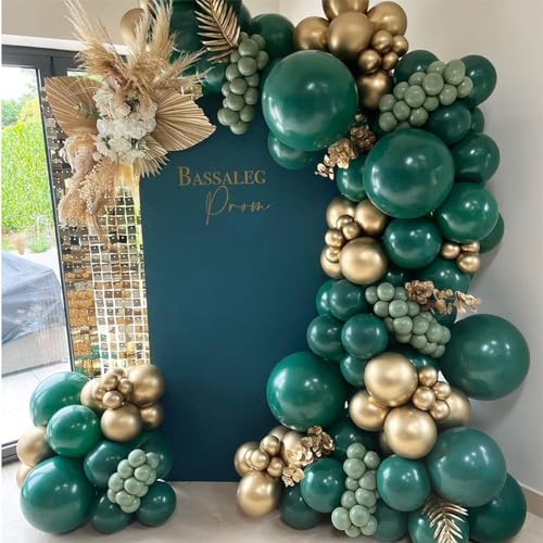 Ballon Girlande Dunkel Grün,126 Dark Green Gold Balloon Garland Arch Kit with Salbeigrün Luftballon Gold Partyballons für Geburtstag,Hochzeit,Babyparty Deko,Baby Shower,Jungle Safari Party Decoration Ballon Girlande Dunkel Grün,126 Dark Green Gold Balloon Garland Arch Kit with Salbeigrün Luftballon Gold Partyballons für Geburtstag,Hochzeit,Babyparty Deko,Baby Shower,Jungle Safari Party Decoration von HeeJoy