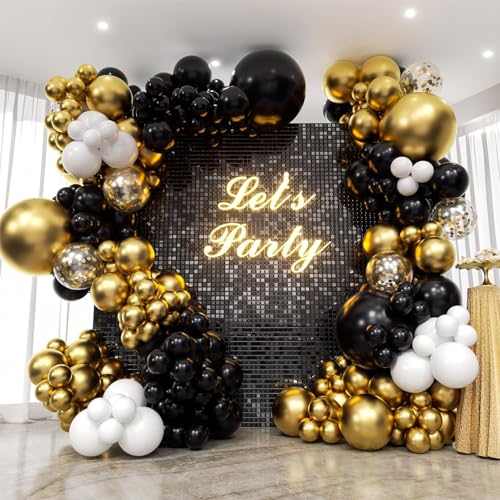 Luftballon Girlande Schwarz Gold Weiße,132Pcs Ballon Girlande Kit Schwarz Gold mit Black and Gold Balloon Arch Garland Kit für Geburtstag Party Deko,Graduations,Baby Shower,New Year,Hochzeit,Ramadan Luftballon Girlande Schwarz Gold Weiße,132Pcs Ballon Girlande Kit Schwarz Gold mit Black and Gold Balloon Arch Garland Kit für Geburtstag Party Deko,Graduations,Baby Shower,New Year,Hochzeit,Ramadan von HeeJoy