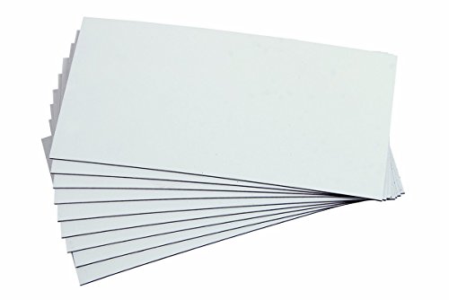 100 Magnetschilder Magnetstreifen Magnet-Etiketten beschreibbar/abwischbar 10 x 5 cm in weiß oder gelb (weiß) von Heers-Bielefeld