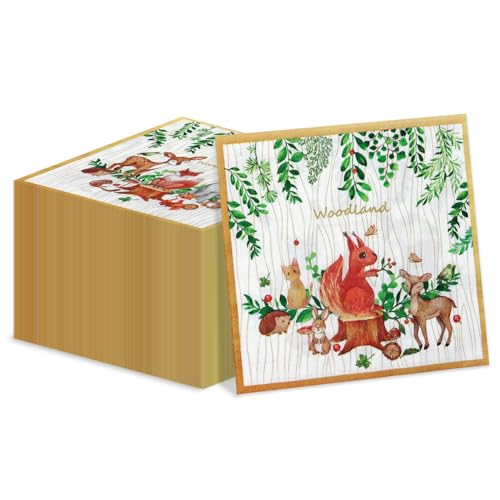 100Pcs Woodland Party Servietten x113 x 13inch Tier Baby Dusche Servietten, Forest Friends Fox Deer Dinner Lunch Paper Serviette für Woodland Baby Dusche Dekorationen Wald Party Dekorationen 100Pcs Woodland Party Servietten x113 x 13inch Tier Baby Dusche Servietten, Forest Friends Fox Deer Dinner Lunch Paper Serviette für Woodland Baby Dusche Dekorationen Wald Party Dekorationen von Hegbolke