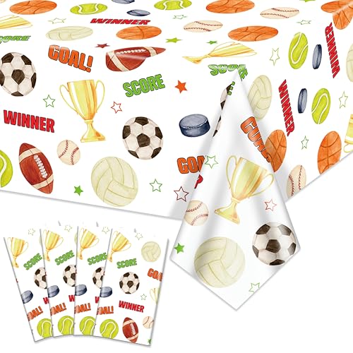 4 Pack Sport Geburtstag Party Dekorationen Sport Tischdecke Fußball Basketball Baseball Fußball Hockey Softball Volleyball für All Star Sports Themed Party Dekorationen, 130x220cm 4 Pack Sport Geburtstag Party Dekorationen Sport Tischdecke Fußball Basketball Baseball Fußball Hockey Softball Volleyball für All Star Sports Themed Party Dekorationen, 130x220cm von Hegbolke
