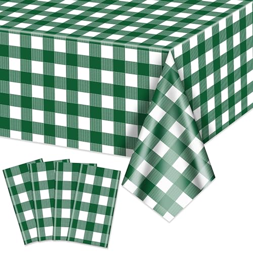 4 Pack grün Gingham Tischdecken, grün und weiß Karierten Tischdecken 86,6 x 51,2 Zoll Gingham Tabelle deckt rechteckig wasserdicht Picknick Tischdecken für Geburtstag Party Urlaub im Freien liefert von Hegbolke