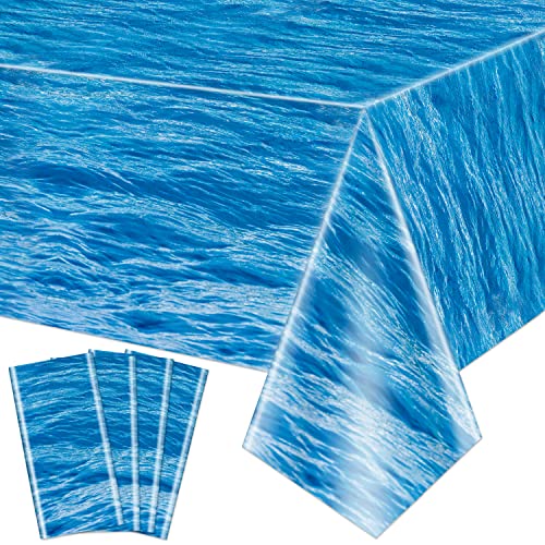 4er-Pack Ozeanwellen-Tischdecken – Wiederverwendbare Ozean-Wassertischabdeckung für Ozean unter dem Meer, Strand, Pool, Meerjungfrau, Hai, Geburtstagsparty, Dekorationszubehör, 137 x 274 cm 4er-Pack Ozeanwellen-Tischdecken – Wiederverwendbare Ozean-Wassertischabdeckung für Ozean unter dem Meer, Strand, Pool, Meerjungfrau, Hai, Geburtstagsparty, Dekorationszubehör, 137 x 274 cm von Hegbolke