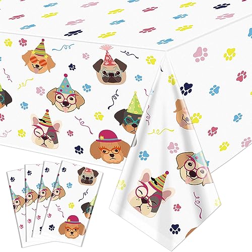 Hegbolke 4er-Pack Hunde-Tischdecken, Einweg-Welpen-Tischdecken, rechteckige Hunde-Geburtstags-Tischdecken, Tischdecken für Lets Pawty-Geburtstagsdekorationen, 220 x 130 cm Hegbolke 4er-Pack Hunde-Tischdecken, Einweg-Welpen-Tischdecken, rechteckige Hunde-Geburtstags-Tischdecken, Tischdecken für Lets Pawty-Geburtstagsdekorationen, 220 x 130 cm von Hegbolke