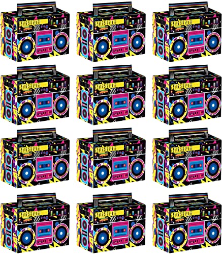 Hegbolke 80er 90er Party Favor Boxen, Neuheit Boom Box Favors Candy Paper Boxes Gift Treat Goodie Candy Boxes 80er Retro Radio Dekorationen Tischdekoration für 80er 90er Hip Hop Party Dekorationen von Hegbolke