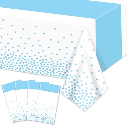 Hegbolke Tischdecken in Weiß und Blau, rechteckig, für Hochzeiten, Geburtstage, Erstkommunion, Babypartys, Abschlussfeiern, 220 x 130 cm, 4 Stück Hegbolke Tischdecken in Weiß und Blau, rechteckig, für Hochzeiten, Geburtstage, Erstkommunion, Babypartys, Abschlussfeiern, 220 x 130 cm, 4 Stück von Hegbolke