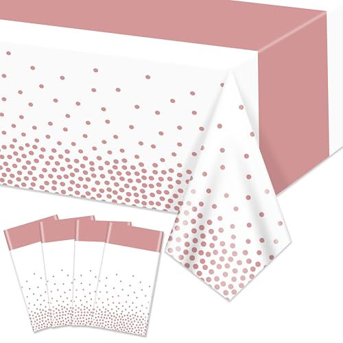 Hegbolke Tischdecken in Weiß und Roségold, rechteckig, 220 x 130 cm, für Hochzeiten, Geburtstage, Erstkommunion, Babypartys, Abschlussfeiern, 4 Stück Hegbolke Tischdecken in Weiß und Roségold, rechteckig, 220 x 130 cm, für Hochzeiten, Geburtstage, Erstkommunion, Babypartys, Abschlussfeiern, 4 Stück von Hegbolke