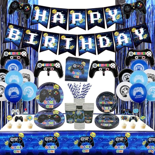 Hegbolke Videospiel-Party-Zubehör – Gamer-Geburtstags-Deko-Set für Jungen, einschließlich Happy Birthday-Banner, Teller, Tassen, Servietten, Geschirr, Tischdecken – für 20 Personen… Hegbolke Videospiel-Party-Zubehör – Gamer-Geburtstags-Deko-Set für Jungen, einschließlich Happy Birthday-Banner, Teller, Tassen, Servietten, Geschirr, Tischdecken – für 20 Personen… von Hegbolke