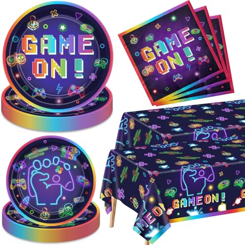 Videospiel Geburtstag Dekorationen servieren 40 - 122Pcs Teller Servietten Tischtuch Gabeln Set für Jungen Gamer Gaming Controller Party Supplies Videospiel Geburtstag Dekorationen servieren 40 - 122Pcs Teller Servietten Tischtuch Gabeln Set für Jungen Gamer Gaming Controller Party Supplies von Hegbolke