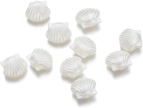 30 Stück weiße Acryl-Muschelschalen, kleine Abstandshalter, Kunststoff-Strandperlen, Muschelperlen, lose Perlen, 14,5 x 12,5 mm, DIY-Haarspangen, Armband-Anhänger zum Basteln, Perlen-Sortiment 30 Stück weiße Acryl-Muschelschalen, kleine Abstandshalter, Kunststoff-Strandperlen, Muschelperlen, lose Perlen, 14,5 x 12,5 mm, DIY-Haarspangen, Armband-Anhänger zum Basteln, Perlen-Sortiment von Hehglng