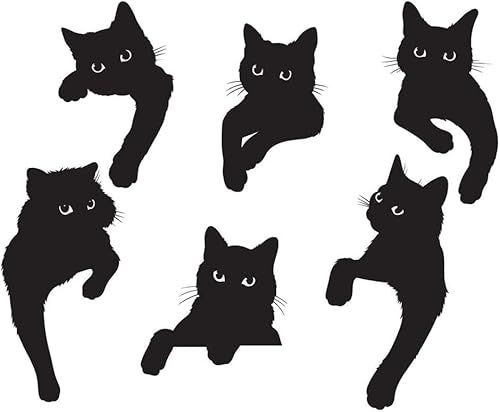 Stanzschablonen für Kartenherstellung, Motiv: schwarze Katzen, zum Basteln von Sammelalben, Papier, Metall, Stanzformen für Kartenherstellung, Prägung, Scrapbooking, Zuschnitte, Zubehör, 6 Stück von Hehglng