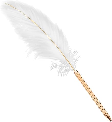 Weißer Feder-Kugelschreiber Schwarze Tinten Stift Nachfüllbarer Kugelschreiber für Schulschreiben, Unterschriften Stifte und Nachfüllungen Hochzeit Unterschrift Stift von Hehglng