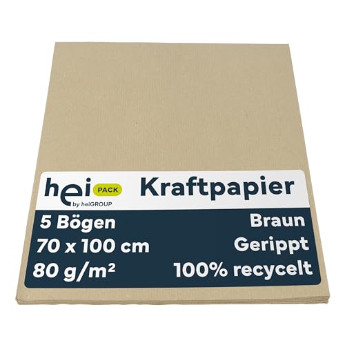HeiPack - Packpapier 5 Bögen - 70 x 100 cm - 80 g/m² HeiPack - Packpapier 5 Bögen - 70 x 100 cm - 80 g/m² von HeiGroup