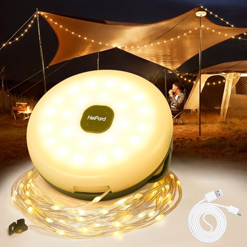 HeiPard Camping Lichterkette Aufrollbar 10 M, 3-in-1 Tragbare USB Wiederaufladbare LED Außen lichterketten mit 8 Beleuchtungsmodi Wasserdichte Dimmbar Timer für Outdoor Zelt Camping Hof Dekoration HeiPard Camping Lichterkette Aufrollbar 10 M, 3-in-1 Tragbare USB Wiederaufladbare LED Außen lichterketten mit 8 Beleuchtungsmodi Wasserdichte Dimmbar Timer für Outdoor Zelt Camping Hof Dekoration von HeiPard