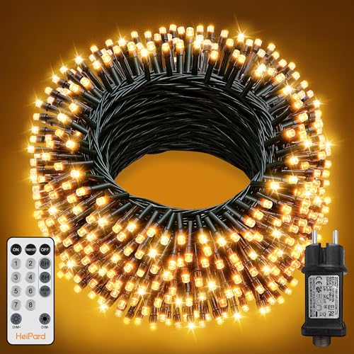 HeiPard Lichterkette außen Innen 40M 400 LED Weihnachtsbaum Lichterketten Strom, 8 Modi Wasserdicht Weihnachtsbeleuchtung mit Fernbedienung Timer Dimmbar für Weihnachten, Garten, Balkon Warmweiß HeiPard Lichterkette außen Innen 40M 400 LED Weihnachtsbaum Lichterketten Strom, 8 Modi Wasserdicht Weihnachtsbeleuchtung mit Fernbedienung Timer Dimmbar für Weihnachten, Garten, Balkon Warmweiß von HeiPard