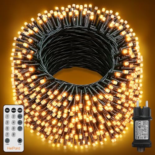 HeiPard Lichterkette außen Innen 60M 600 LED Weihnachtsbaum Lichterketten Strom, 8 Modi Wasserdicht Weihnachtsbeleuchtung mit Fernbedienung Timer Dimmbar für Weihnachten, Garten, Balkon Warmweiß HeiPard Lichterkette außen Innen 60M 600 LED Weihnachtsbaum Lichterketten Strom, 8 Modi Wasserdicht Weihnachtsbeleuchtung mit Fernbedienung Timer Dimmbar für Weihnachten, Garten, Balkon Warmweiß von HeiPard