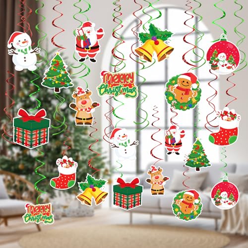 HeiPen 30 teilige Set Weihnachtliche Hängende Wirbel Dekorationen Spiral Girlanden Set Frohe Weihnachten Anhänger Deko HeiPen 30 teilige Set Weihnachtliche Hängende Wirbel Dekorationen Spiral Girlanden Set Frohe Weihnachten Anhänger Deko von HeiPen