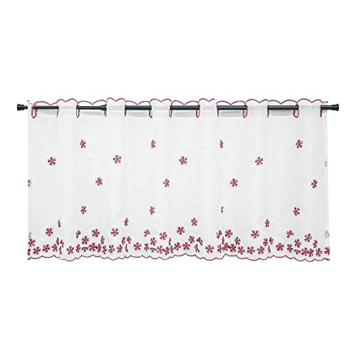 HeichkelL Scheibengardine Blumenmuster Bistrogardine Landhausstil Transparente Küchenvorhänge Kurzgardine Leinenoptik Stangendurchzug Violett BxH 120x60 cm HeichkelL Scheibengardine Blumenmuster Bistrogardine Landhausstil Transparente Küchenvorhänge Kurzgardine Leinenoptik Stangendurchzug Violett BxH 120x60 cm von HeichkelL