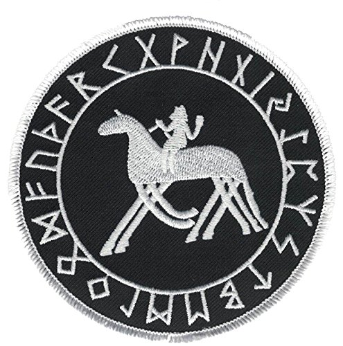 Sleipnir im Runenkreis Aufnäher/Patch | Odins Pferd mit Runen von Heidenklamotten