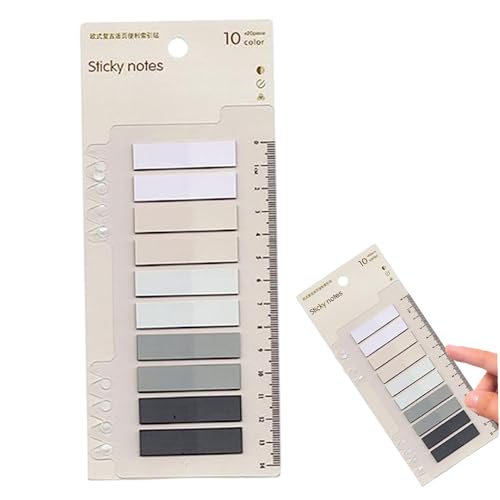 Annotation Tabs, klebrige Registerkarten mit Lineal und 200 Blätter, mehrfarbige transparente Seitenmarkierungen für Büro, Schule, Lesen von Heidouse