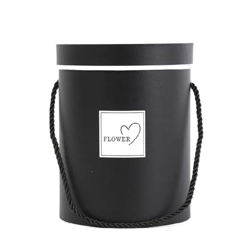 Runde Blumenpapierboxen Hutbox Blumenverpackung Papiertüte mit Deckel Süßigkeiten Party Hochzeitsangebot für Geschenke Schwarz schwarz von Heidouse