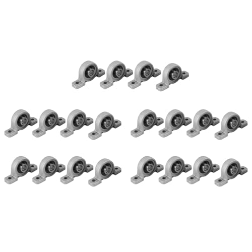 Heiikiuy 20 Stück KP08 Kugellager montiert auf Kissenblock (Durchmesser 8 mm Durchmesser) Kissenblocklager aus Zinklegierung von Heiikiuy
