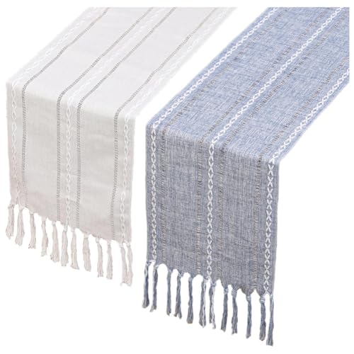 Heiikiuy 2er-Pack 13 X 78 Geflochtene, Gestreifte Couchtischläufer für Essen, Partys, Feiertage Heiikiuy 2er-Pack 13 X 78 Geflochtene, Gestreifte Couchtischläufer für Essen, Partys, Feiertage von Heiikiuy