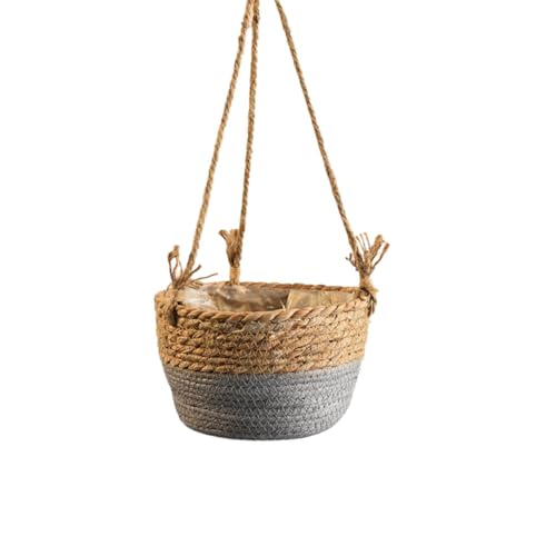 Heiikiuy Hängekorb für den Garten, Makramee, Pflanzenkorb, Juteseil, für den Innen- und Außenbereich, Grau, M Heiikiuy Hängekorb für den Garten, Makramee, Pflanzenkorb, Juteseil, für den Innen- und Außenbereich, Grau, M von Heiikiuy