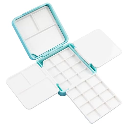 Heiikiuy Tragbare Aquarellmalerei-Box mit 24 Fächern für Halbpfannen, Aufbewahrung, Tragbares Reiseetui, Organizer für Kunstbedarf Heiikiuy Tragbare Aquarellmalerei-Box mit 24 Fächern für Halbpfannen, Aufbewahrung, Tragbares Reiseetui, Organizer für Kunstbedarf von Heiikiuy