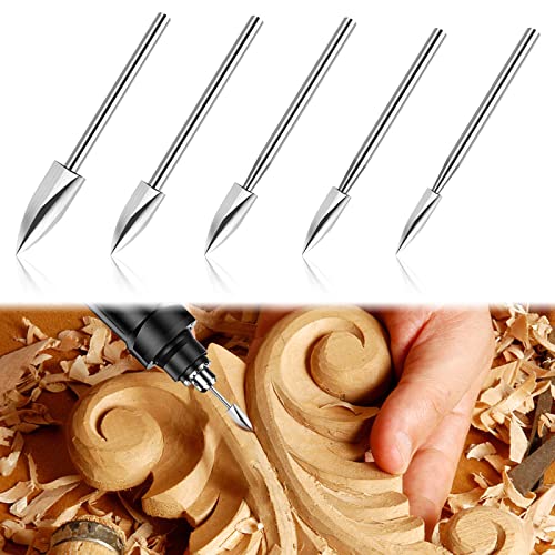 Holzschnitzwerkzeug 5 Stück Holz Gravierwerkzeug Holzhandwerk Schleifen, Holzschnitzerei Messer DIY Holzbearbeitung Werkzeug Set Bohrerzubehör für Rotationswerkzeuge Holzschnitzwerkzeug 5 Stück Holz Gravierwerkzeug Holzhandwerk Schleifen, Holzschnitzerei Messer DIY Holzbearbeitung Werkzeug Set Bohrerzubehör für Rotationswerkzeuge von Heilok