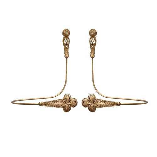 Heimvita Elegante Metall-Gardinenhalter in Gold,Vintage Lotus Raffhalter für Vorhänge, Dekorativer Wandhalter,Antikes Blumen-Design für Fensterdekoration (Gold) von Heimvita