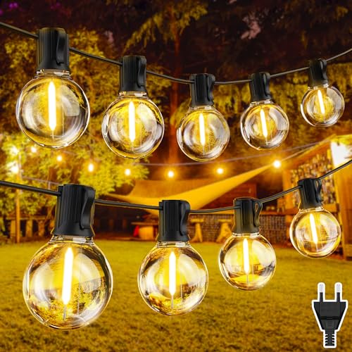Heinstian Lichterkette Außen mit Stecker, 15M Lichterkette Outdoor mit 26+1 G40 Glühbirnen Lichterkette, Wasserdicht LED Lichterkette Aussen für Garten, Pavillon, Hochzeiten, Partys, Terrasse, Camping Heinstian Lichterkette Außen mit Stecker, 15M Lichterkette Outdoor mit 26+1 G40 Glühbirnen Lichterkette, Wasserdicht LED Lichterkette Aussen für Garten, Pavillon, Hochzeiten, Partys, Terrasse, Camping von Heinstian